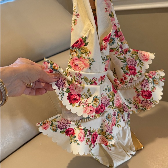 Zimmermann ruffle trim floral lace details swimsuit sz - Picture 14 of 17